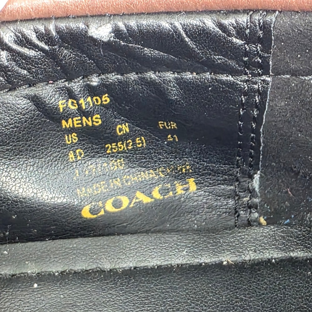 Coach Mens Signature Canvas Pebble Leather Penny Loafers Brown Driving Mocs 8D - Picture 9 of 11